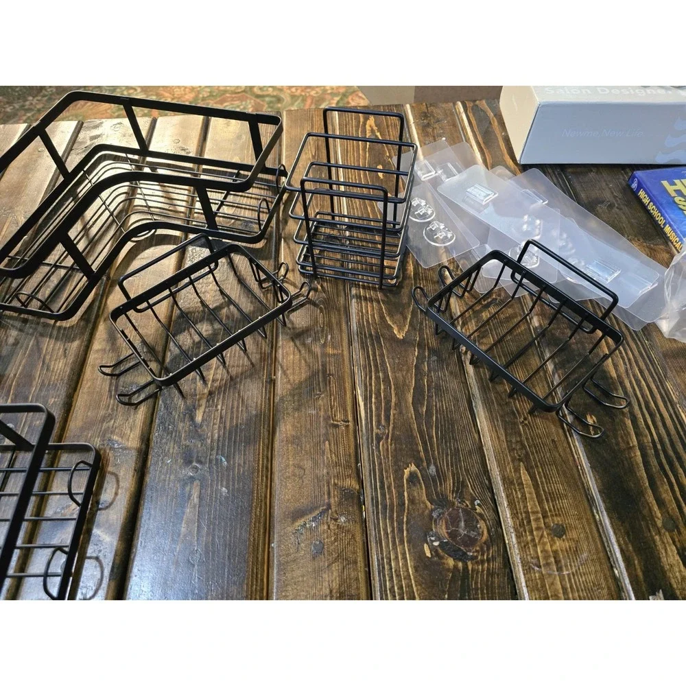Shower Caddy, 6 Pack Adhesive Bathroom Shelves 3 Corner shells 3 Smaller Shelf